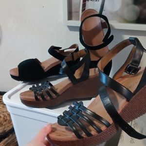 Vionic sandals Raffia Clarissa lot of 2 plantar fasciitis shoes wedge